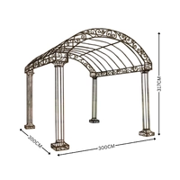 Arched Gazebo in rust 3m x 3m