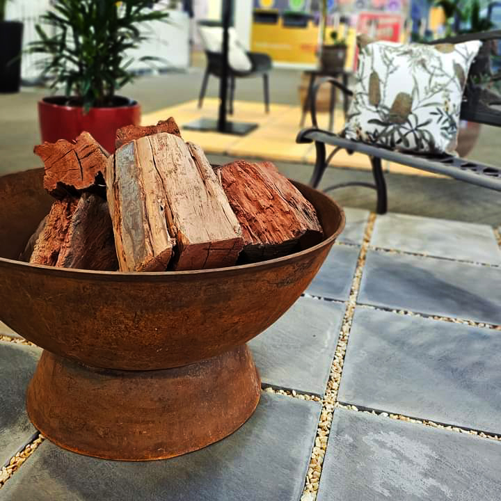 ASQ Redgum Firewood and Fire Pit on display at REA Red Energy Arena Bendigo