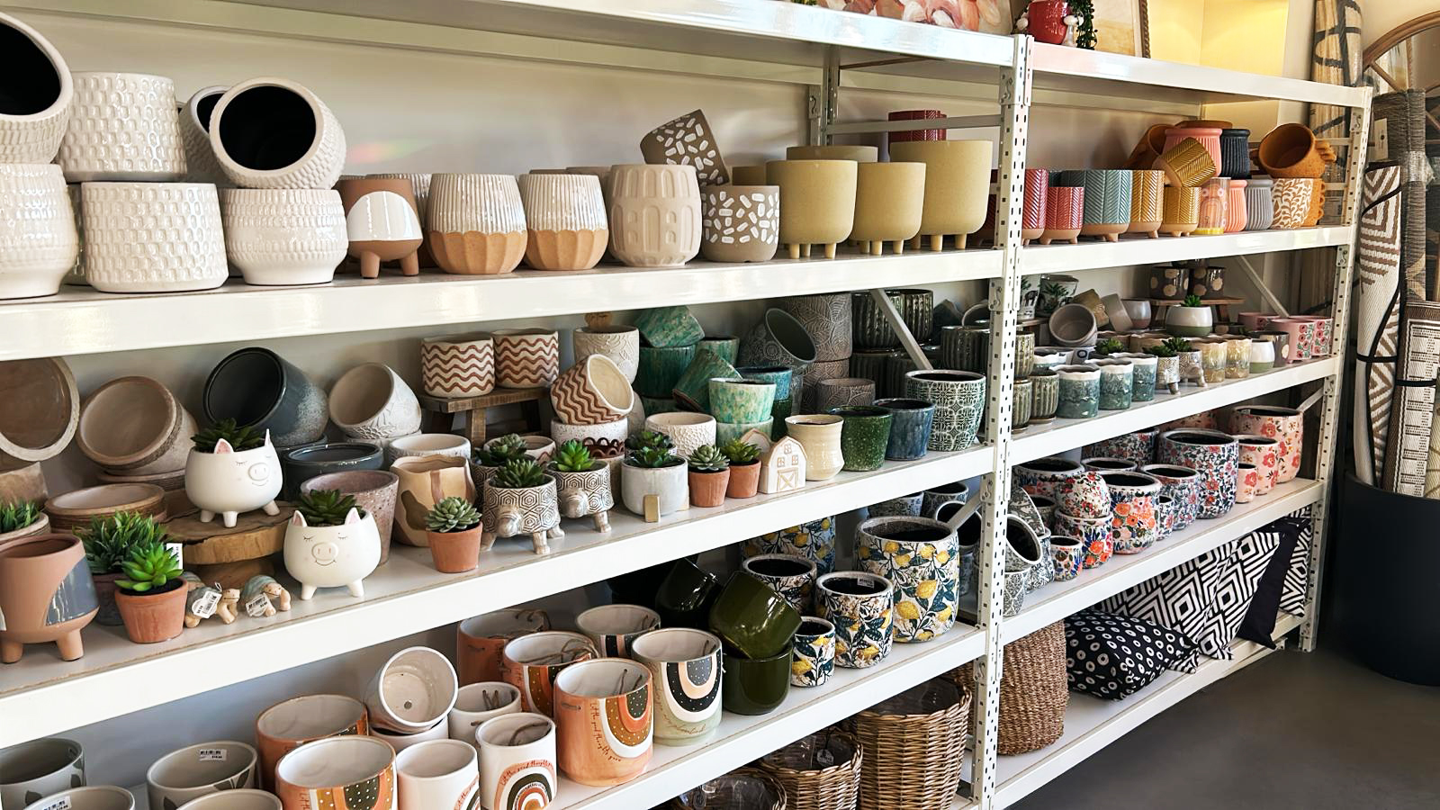 A selection of glossy pots