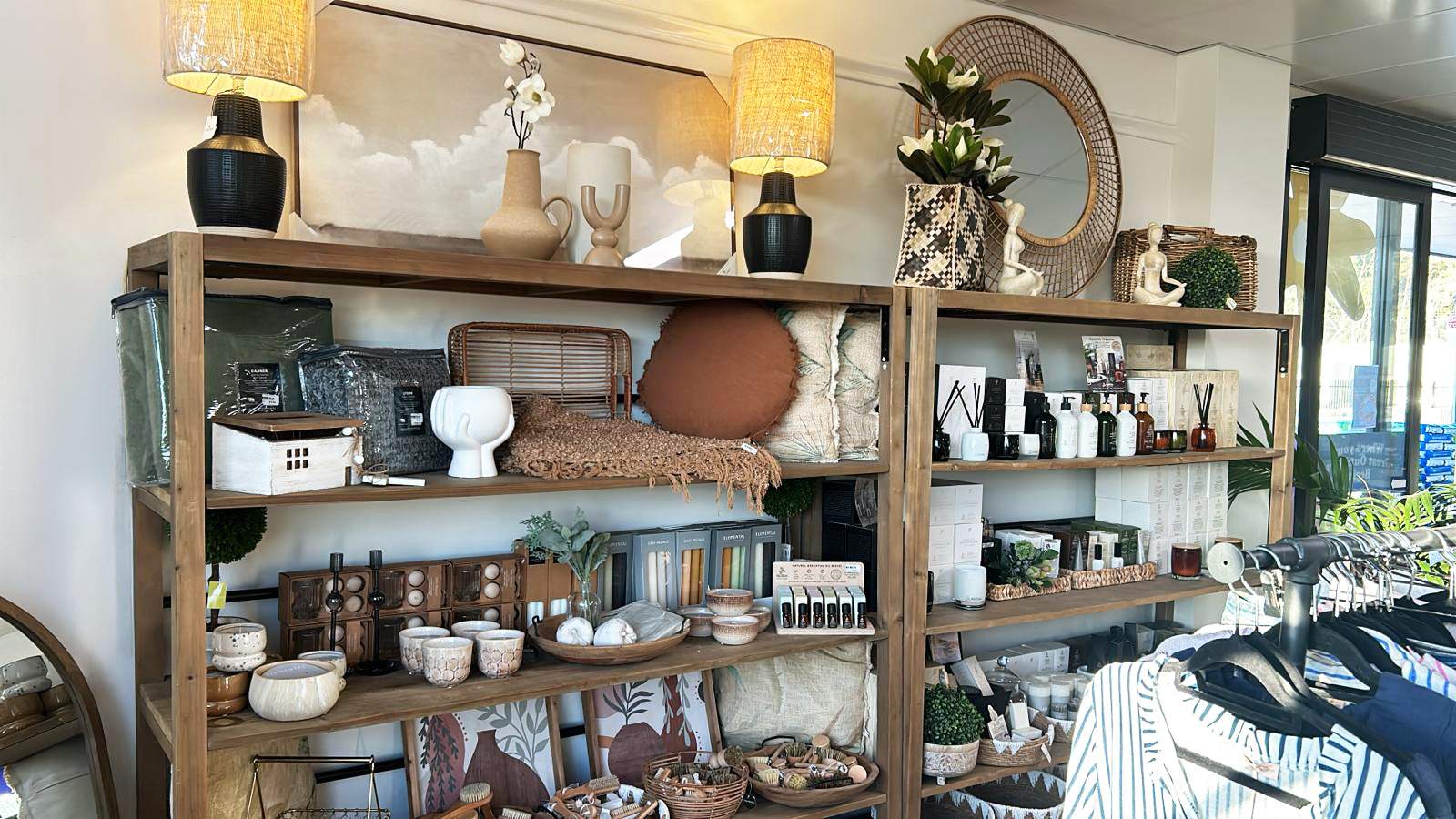 Homewares on shelf