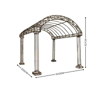 Arched Gazebo in rust 3m x 3m